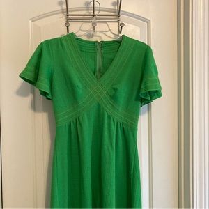 Vintage 1970s Green Maxi Dress